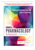 Test Bank Lehne's Pharmacology for Nursing Care, 11th Edition by Jacqueline Burchum, Laura Rosenthal Chapter 1-112|Complete Guide A+ (with Rationale)