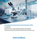 Summary (CAIE) Cambridge A Level Chemistry (9701) - Acids and Bases