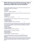 NSG 533 Advanced Pharmacology Test 1 Questions With All Correct Answers 