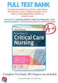 Test Bank For Priorities in Critical Care Nursing 8th Edition By Linda D. Urden; Kathleen M. Stacy; Mary E. Lough 9780323531993 Chapter 1-27 Complete Guide .