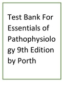 Test Bank For Essentials of Pathophysiology 9th Edition by Porth.