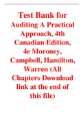 Auditing A Practical Approach 4th Canadian Edition By Moroney, Campbell, Hamilton, Warren (Test Bank)