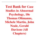 Case Studies in Abnormal Psychology 10th Edition By Thomas Oltmanns, Michele Martin, John  Neale, Gerald Davison (Test Bank)