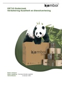 Tentamen (uitwerkingen) OE710 Onderzoek verbetering kwaliteit en dienstverlening, casus Bamboi toiletpapier. Cijfer: 6,8