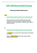 Exam 1 - NUR2488 / NUR 2488 (Latest 2023 / 2024) : Mental Health Nursing - Rasmussen