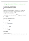 College Algebra Unit_4 Milestone 4 with answers