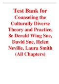 Counseling the Culturally Diverse Theory and Practice 8th Edition By Derald Wing Sue, David Sue, Helen  Neville, Laura Smith (Test Bank)