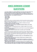 ANCC DOMAIN 5 EXAM QUESTIONS AND ANSWERS COMPLETE GUIDE SOLUTION RATED AND GRADED A+.