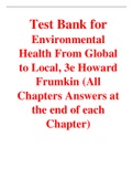 Environmental Health From Global to Local 3rd Edition By Howard Frumkin (Test Bank)