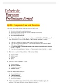  Corporate Law and Taxation quiz  QUESTIONS AND ANSWERS