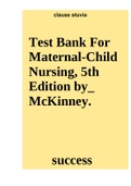 : Foundations of Maternity, Women’s Health, and Child Health Nursing McKinney: Evolve Resources for Maternal-Child Nursing, 5th Edition