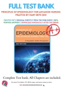 Test Bank for Principles of Epidemiology for Advanced Nursing Practice by Mary Beth Zeni Chapter 1-11 Complete Guide