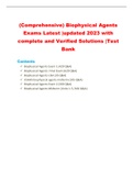 (Comprehensive) Biophysical Agents Exams Latest |updated 2023 with complete and Verified Solutions |Test Bank  