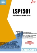 LSP1501 ASSESSMENT 13 TUTORIAL LETTER 2022