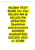 NUR 101 NCSBN TEST BANK FOR THE NCLEX -RN & NCLEX -PN EXAMINATION