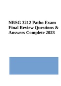 NRSG 3212 Patho Exam Final Review Questions and Answers Complete 2023