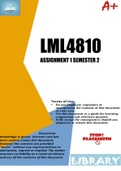 LML4810 Assignment 1 Semester 2 2022