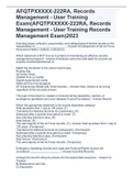 AFQTPXXXXX-222RA, Records Management - User Training Exam(AFQTPXXXXX-222RA, Records Management - User Training Records Management Exam)2023