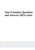 NATE  Formulas Questions and Answers 2023 Latest