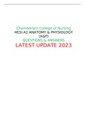 Chamberlain College of Nursing HESI A2 ANATOMY & PHYSIOLOGY (A&P) QUESTIONS & ANSWERS LATEST UPDATE 2023