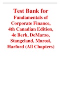 Fundamentals of Corporate Finance 4th Edition Canadian Edition By Berk, DeMarzo, Stangeland, Marosi, Harford (Test Bank)
