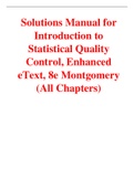 Introduction to Statistical Quality Control, Enhanced eText, 8e Montgomery (Solutions Manual)