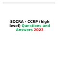 SOCRA - CCRP (high level) Questions and Answers 2023