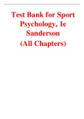 Sport Psychology, 1e Sanderson (Test Bank)