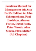 Management 6th Asia Pacific Edition 6e John Schermerhorn, Paul Davidson, Aharon Factor, David Poole, Peter Woods, Alan Simon, Ellen McBar (Solutions Manual)