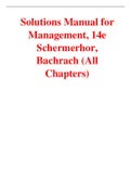 Management, 14e Schermerhor, Bachrach (Solutions Manual)