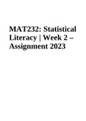 MAT 232 Statistical Literacy Week 2 Assignment 2023