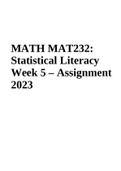 MAT 232: Statistical Literacy Week 5 Assignment 2023