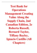 Operations Management Creating Value Along the Supply Chain, 2nd Canadian Edition, 2e Roberta Russell, Bernard Taylor, Tiffany Bayley, Ignacio Castillo (Solution Manual with Test  Bank)
