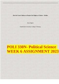 POLI 330N- Political Science WEEK 6 ASSIGNMENT 2023