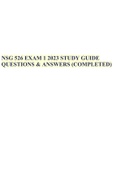 NSG 526 EXAM 1 2023 STUDY GUIDE QUESTIONS & ANSWERS (COMPLETED).