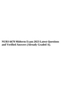 NURS 6670 Midterm Exam 2023 Latest-Questions and Verified Answers (Already Graded A).