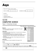 Aqa GCSE Computer Science 8525/2 Question Paper Paper 2 Computing Concepts June2022 Verified.