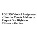 POLI330 Week 6 Assignment - How the Courts Address or Respect Our Rights as Citizens – Outline