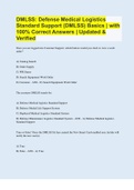 DMLSS: Defense Medical Logistics Standard Support (DMLSS) Basics | with 100% Correct Answers | Updated & Verified