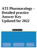 ATI Pharmacology - Detailed practice Answer Key Updated for 2022/2023