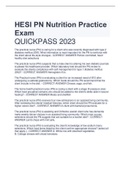 HESI PN Nutrition Practice Exam QUICKPASS 2023