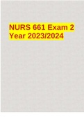 NURS 661 Exam 2 Year 2023/2024