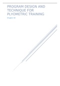 Program design and technique for Plyometric Training