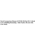 Novel Coronavirus Disease (COVID-19) Part III: Critical Care Unfolding Reasoning - John Taylor, 68 years old, Case Study. 