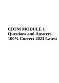 CDFM MODULE 1 Test - Questions and Answers 100% Correct 2023 Latest