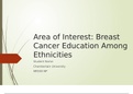 NR 500NP Week 6 Assignment Area of Interest PowerPoint Presentation  Breast Cancer Education Among Ethnicities