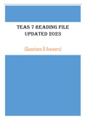 TEAS 7 READING FILE UPDATED 2023 (Questions & Answers)