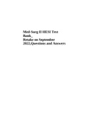 Med-Surg II HESI Test Bank_ Retake on September 2022,Questions and Answers