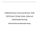NUR2633 Exam 2 Focused Review, NUR 2633 Exam 2 Study Guide, Maternal Child Health Nursing, Rasmussen