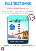 Solutions Manual For Financial and Managerial Accounting for MBAs 6th Edition Easton 